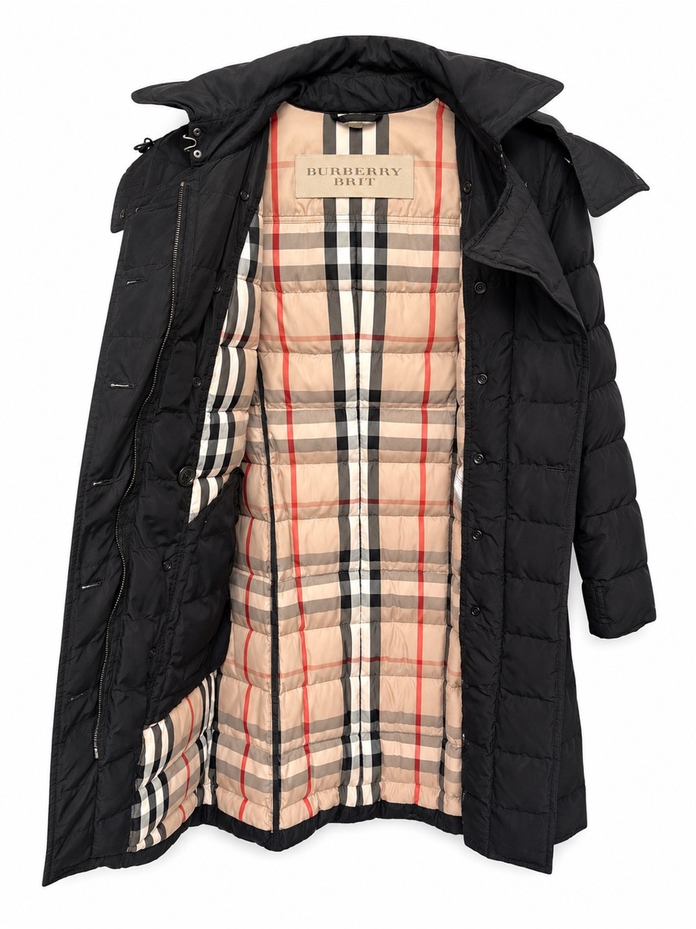 Burberry Brit Women's Black Quilted Belted Puffer Jacket - medium/large - Picture 4 of 13